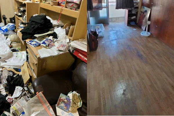 汚部屋の片付けと清掃作業