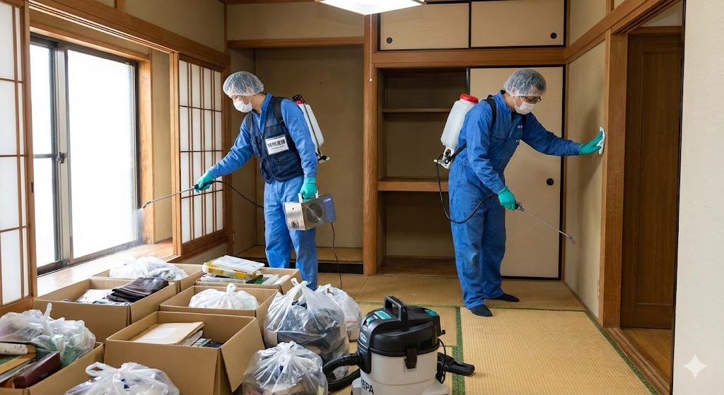 特殊清掃と除菌作業